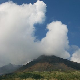 clouds on Stromboli Volcano