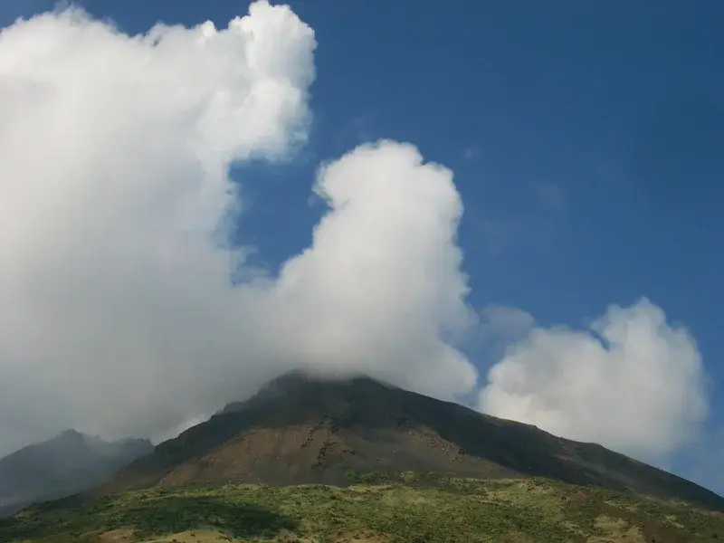 clouds on Stromboli Volcano