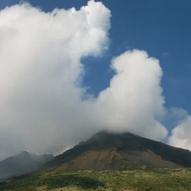 clouds on Stromboli Volcano