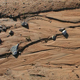 Sealed surface from an unpaved forest road