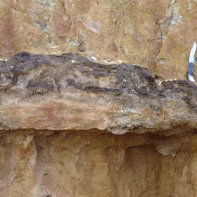 Iron pan 120 cm below the soil surface