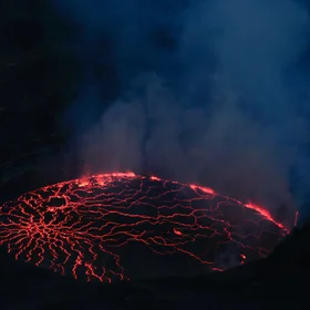 Permanent lava lake at Mount Nyiragongo (stratovolcano)