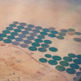 pivotal irrigation in the Egyptian desert