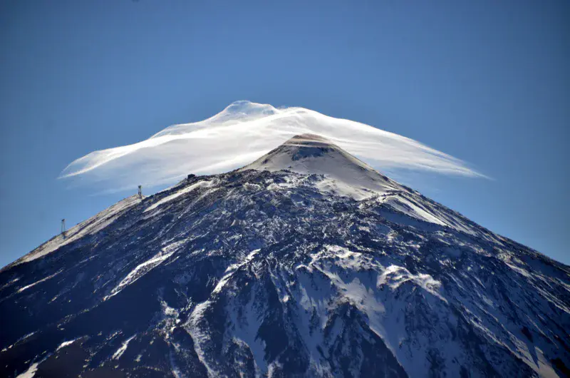Sombrero cloud on top of Pico del Teide, Tenerife
