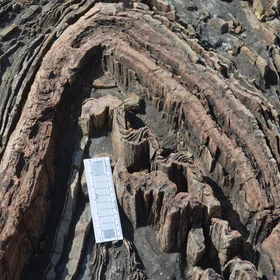 S-pattern at the left limb of the anticline fold, Ambaji, Gujarat, India