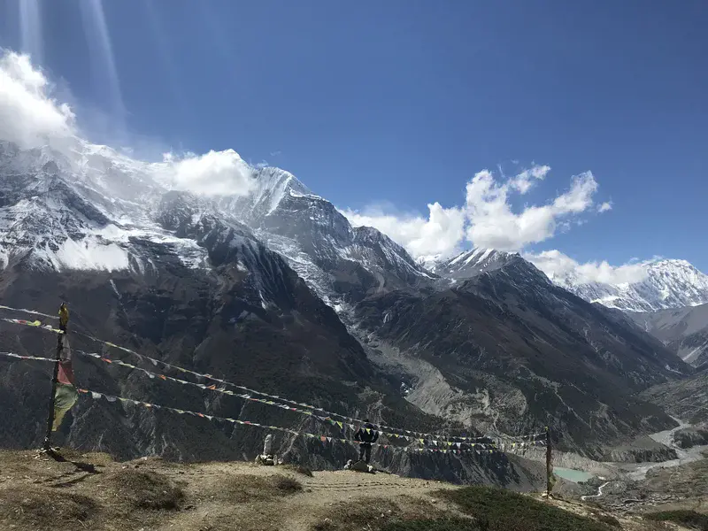 Clouds shining through the eyes of the blue sky