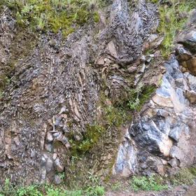 Tight fold in limestone