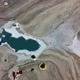 Sinkhole lake system at the Dead Sea