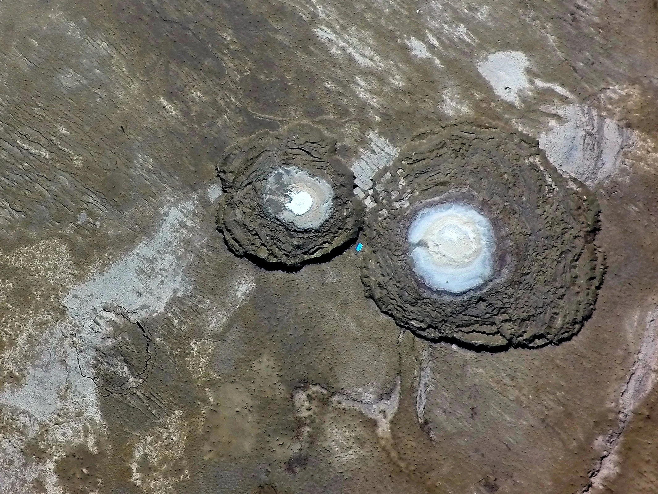 Pair of sinkholes at the Dead Sea