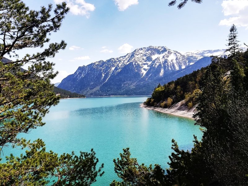 Natural alpine lakes colors
