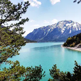 Natural alpine lakes colors