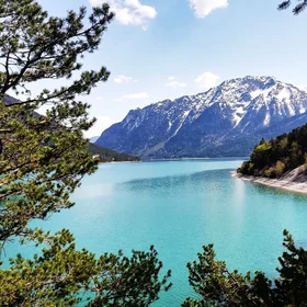 Natural alpine lakes colors