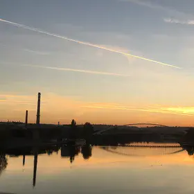 Sunset and clouds in Prague