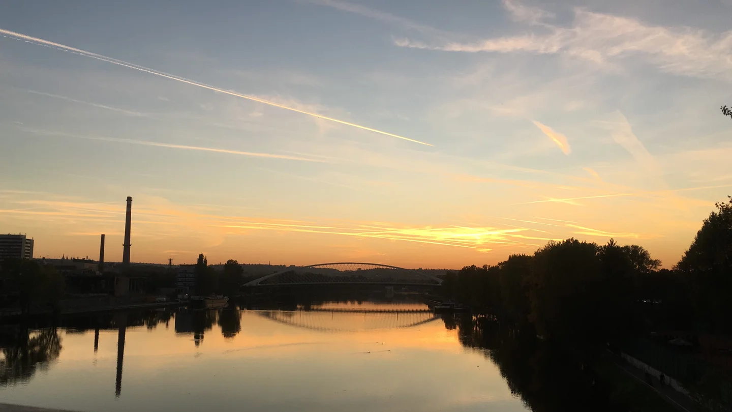 Sunset and clouds in Prague