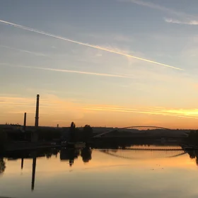 Sunset and clouds in Prague
