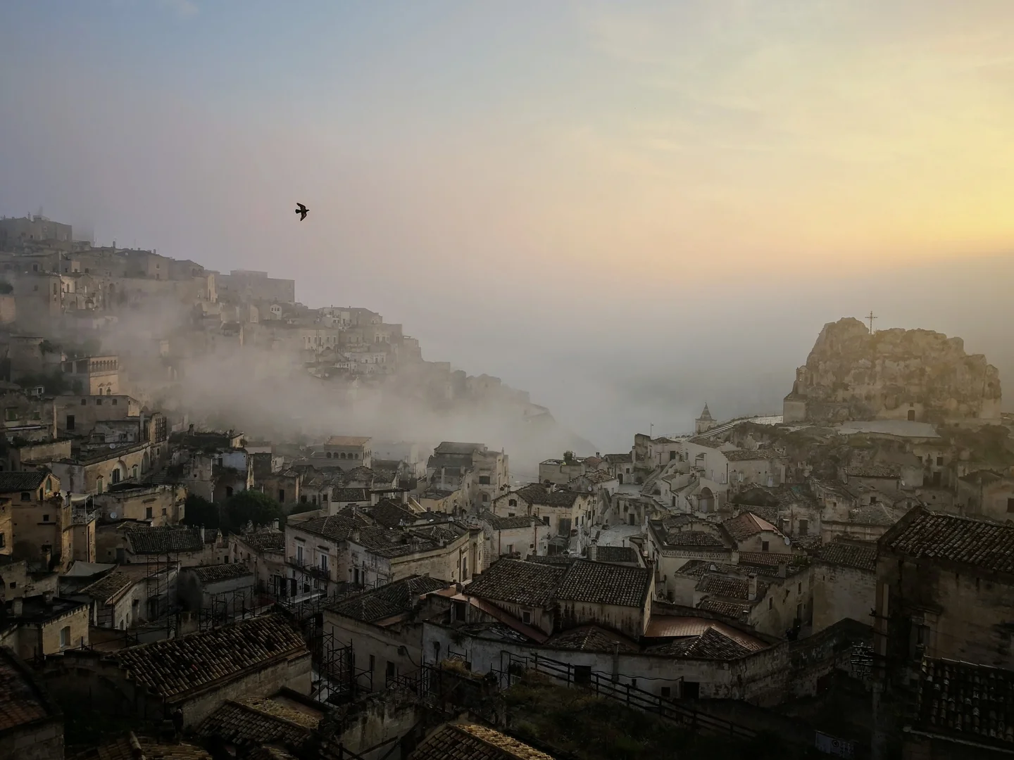 Rocks beyond the fog