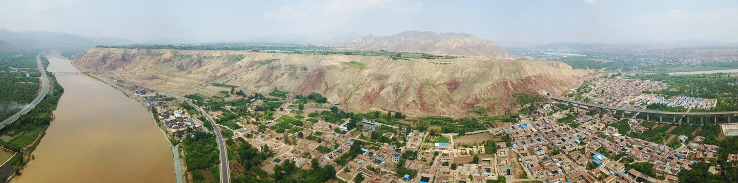 Loess landslides group in Heifangtai Loess Tableland