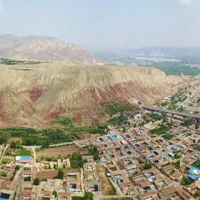 Loess landslides group in Heifangtai Loess Tableland