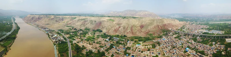Loess landslides group in Heifangtai Loess Tableland