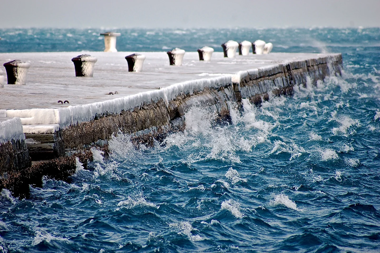 Iced pier in Trieste