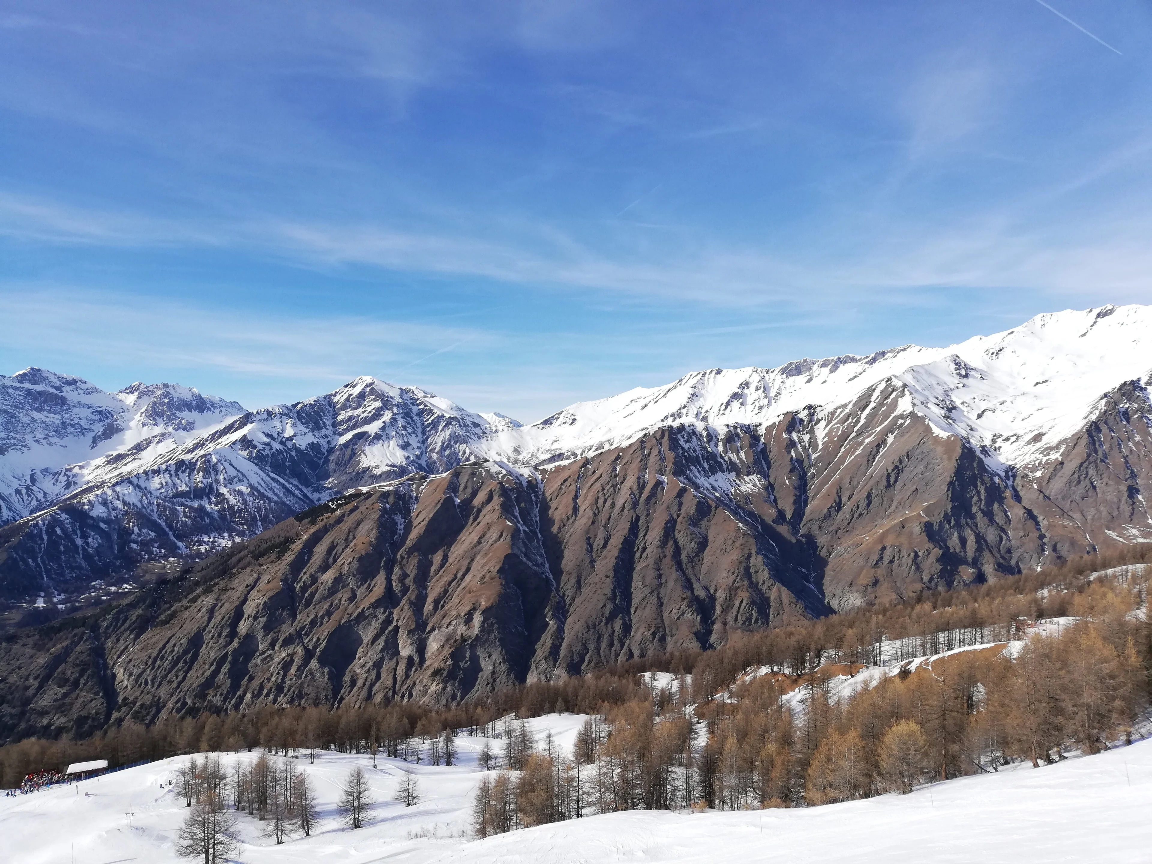 Slopes of Bardonecchia in a sunny day