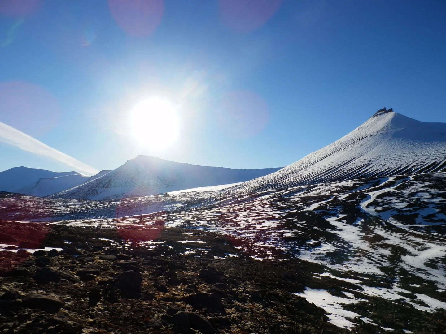 Fair weather over Svalbard mountains