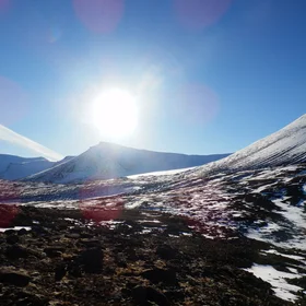 Fair weather over Svalbard mountains