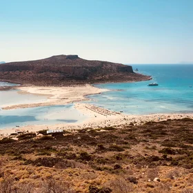 Merge of seas at the Balos Bay