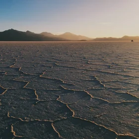 Sunset on the Salar de Uyuni