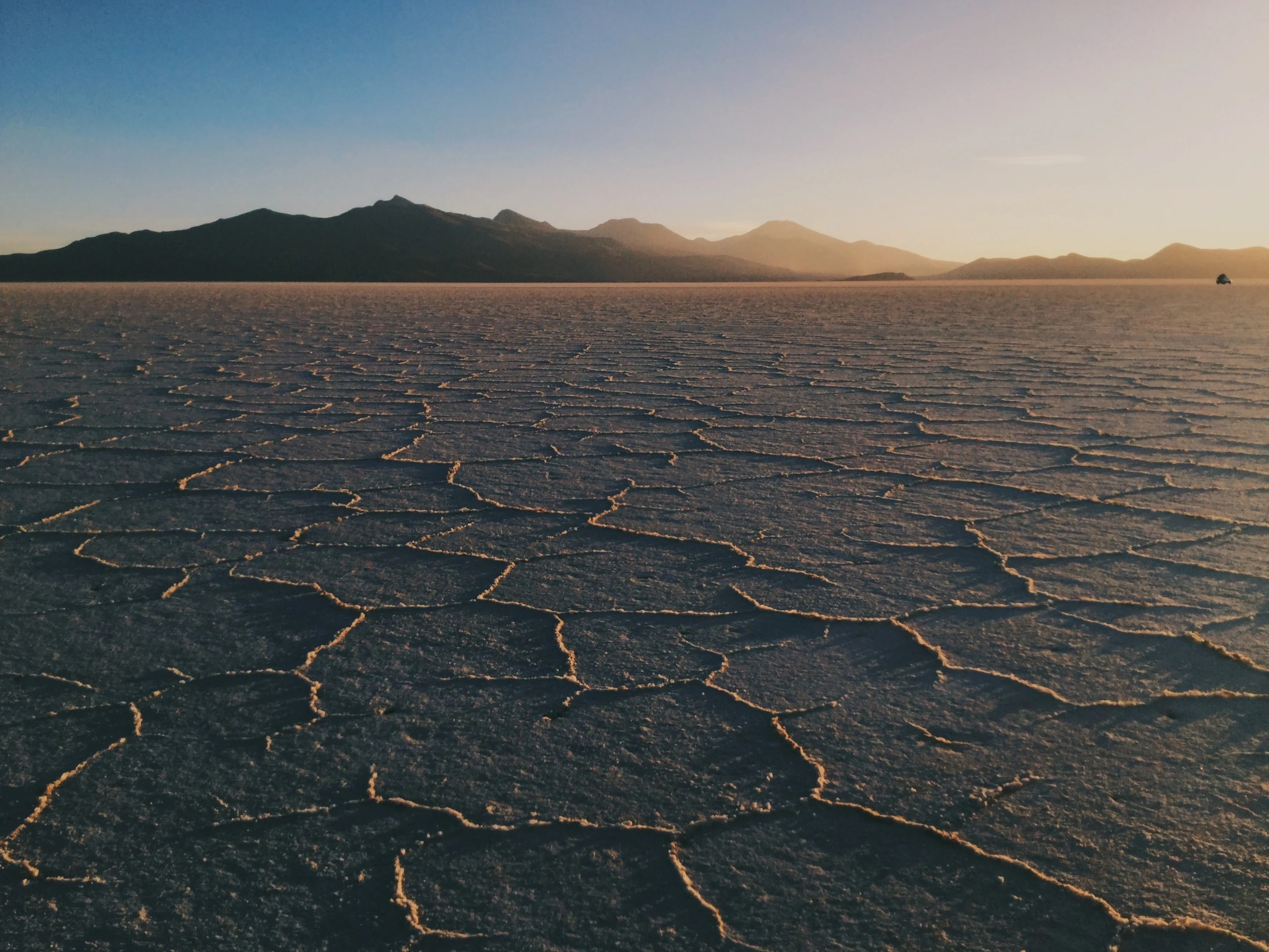 Sunset on the Salar de Uyuni