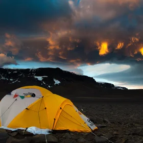 Sunset over Lachman Crags on James Ross Island, Antarctica
