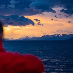 Sunset over the Beagle Channel - leaving Ushuaia