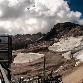 Small remnants of Schneeferner glacier at Zugspitze