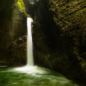 Veliki Kozjak - waterfall in the Soča valley, Slovenia
