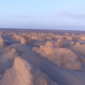 Yardangs group in Kumtag desert, China