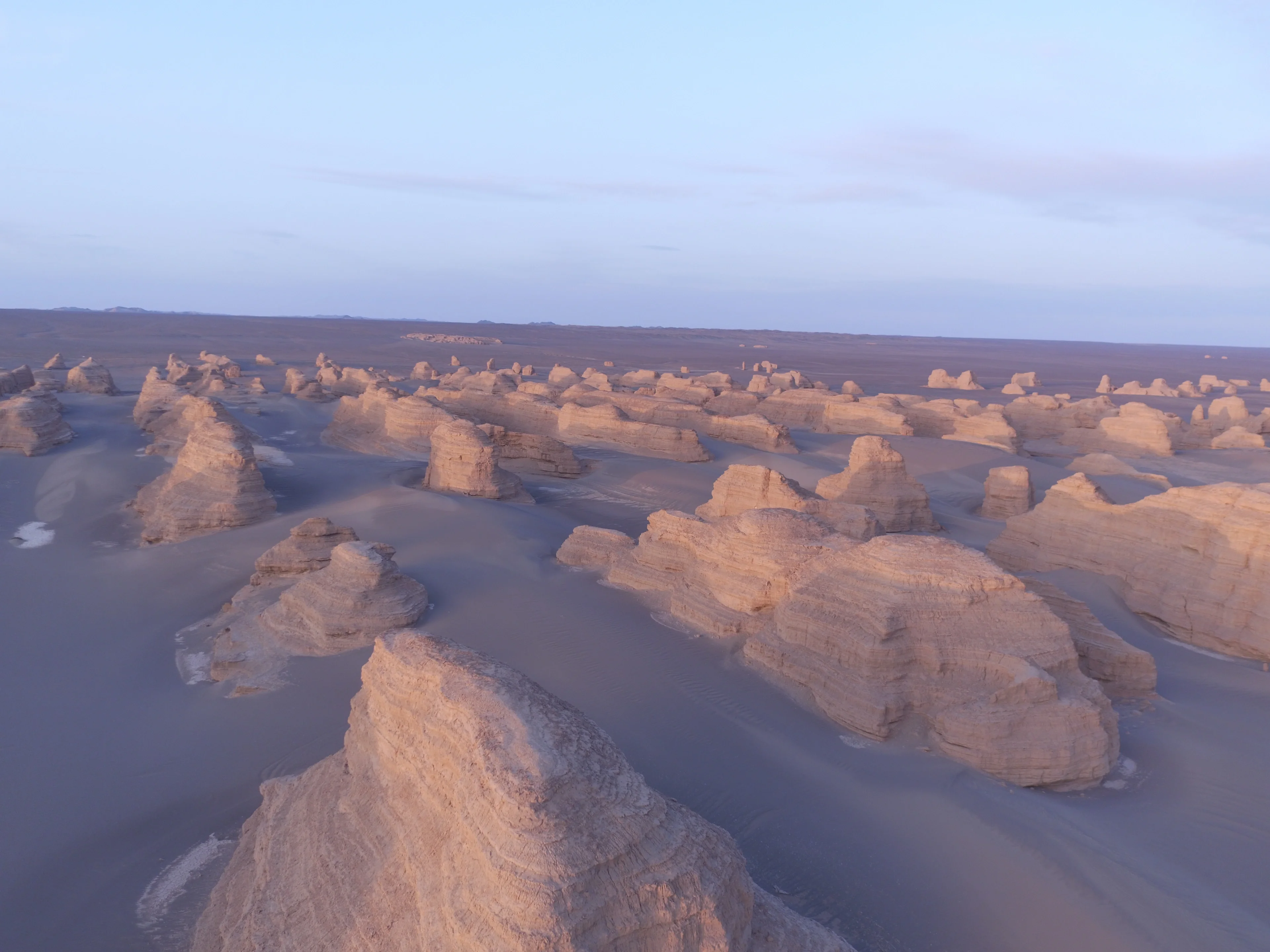 Yardangs group in Kumtag desert, China