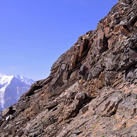 Alps highest peak meets folded sea floor