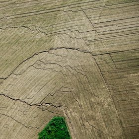 Field erosion - aerial photography