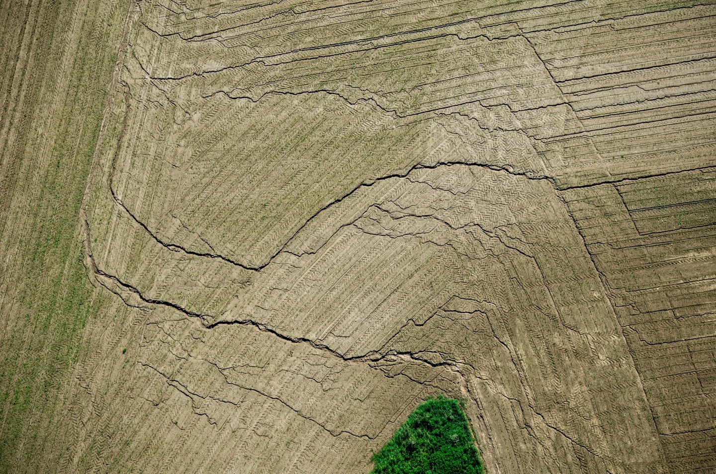 Field erosion - aerial photography