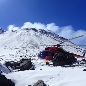 Field work on the Bezymianny volcano in Kamchatka