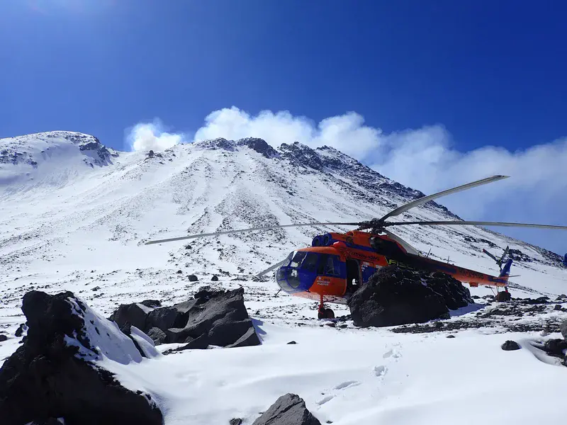 Field work on the Bezymianny volcano in Kamchatka