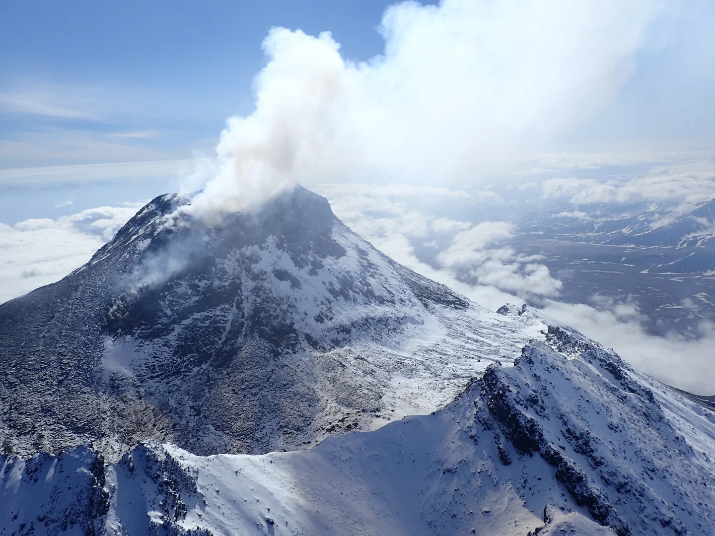 Bezymianny volcano in Kamchatka