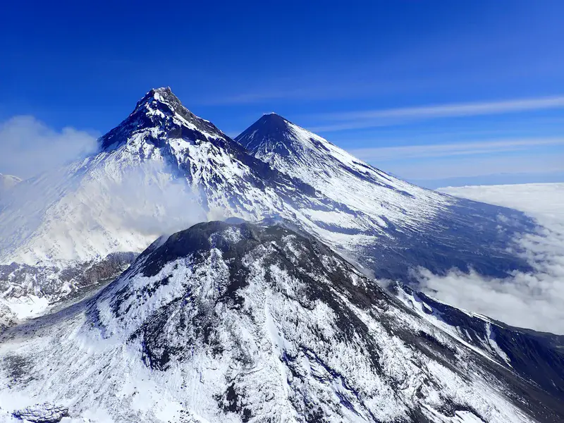 Three Geant Kamchatkan Volcanoes