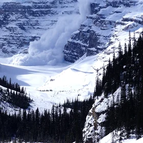 Avalanche at Lake Louise, Canada