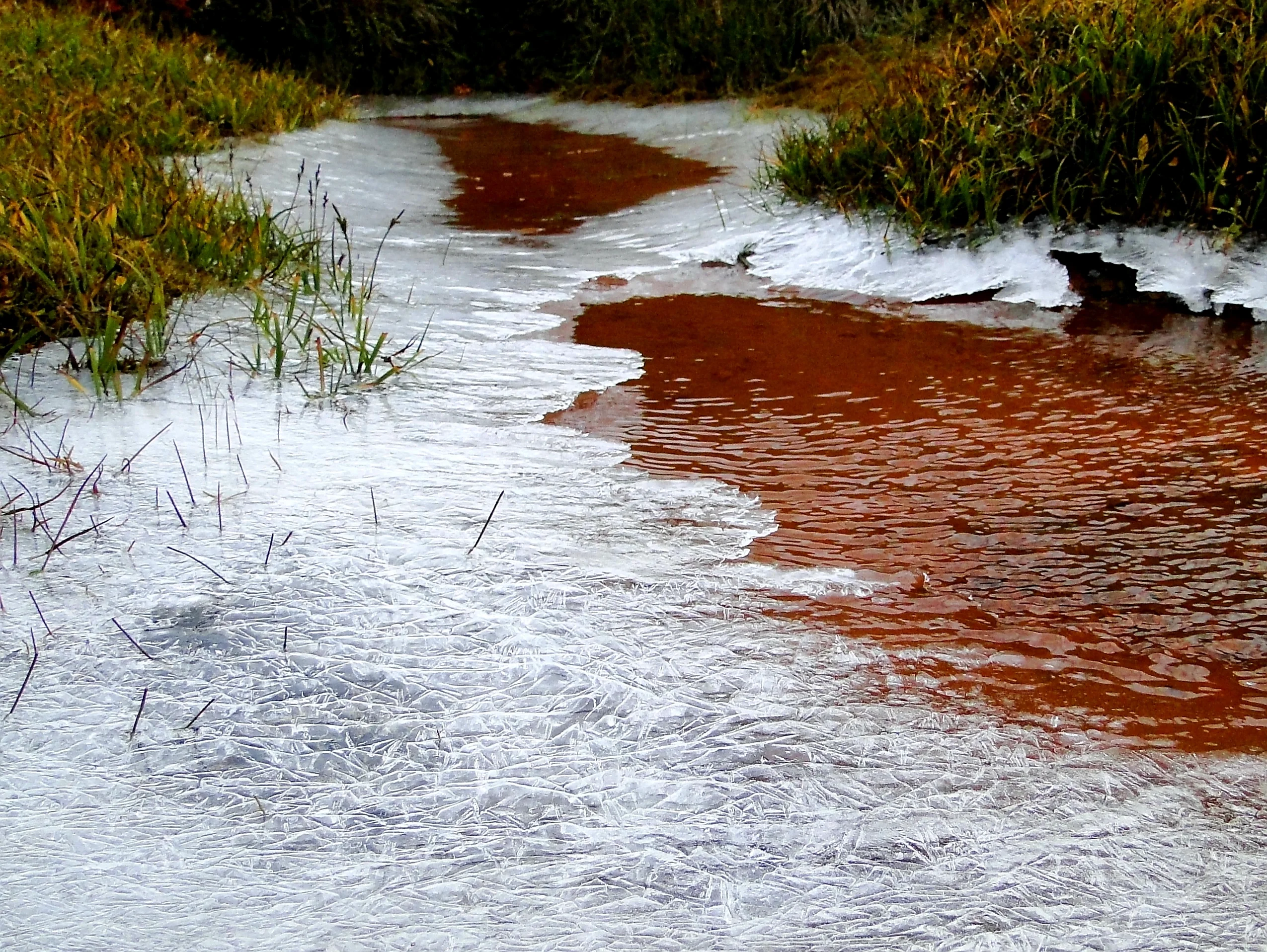 Water stream as cold as ice