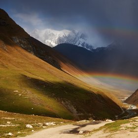 Rainbow over the Shkhara gorge