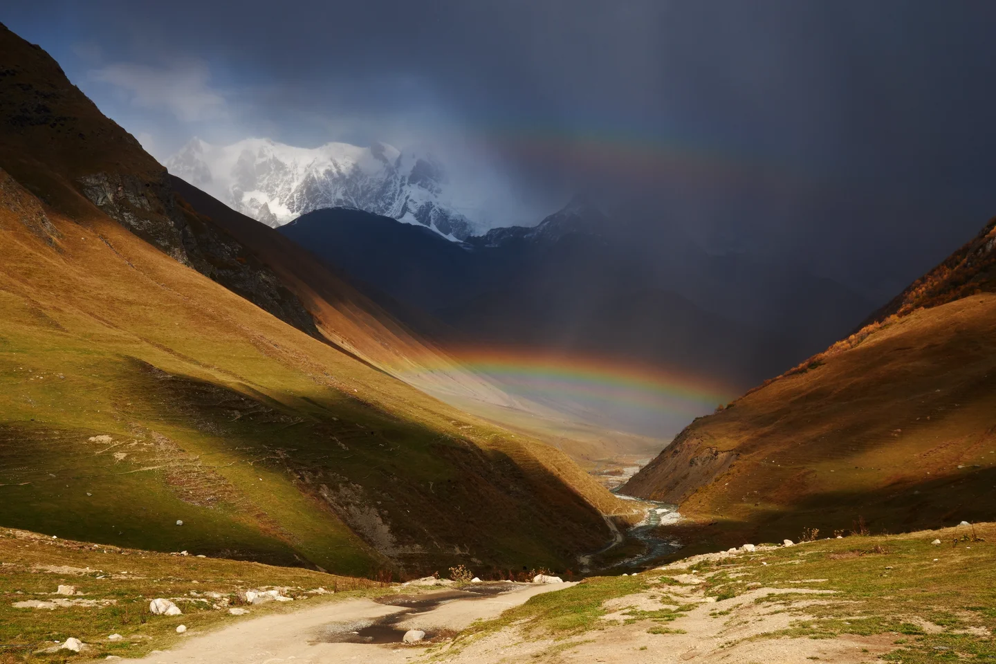 Rainbow over the Shkhara gorge