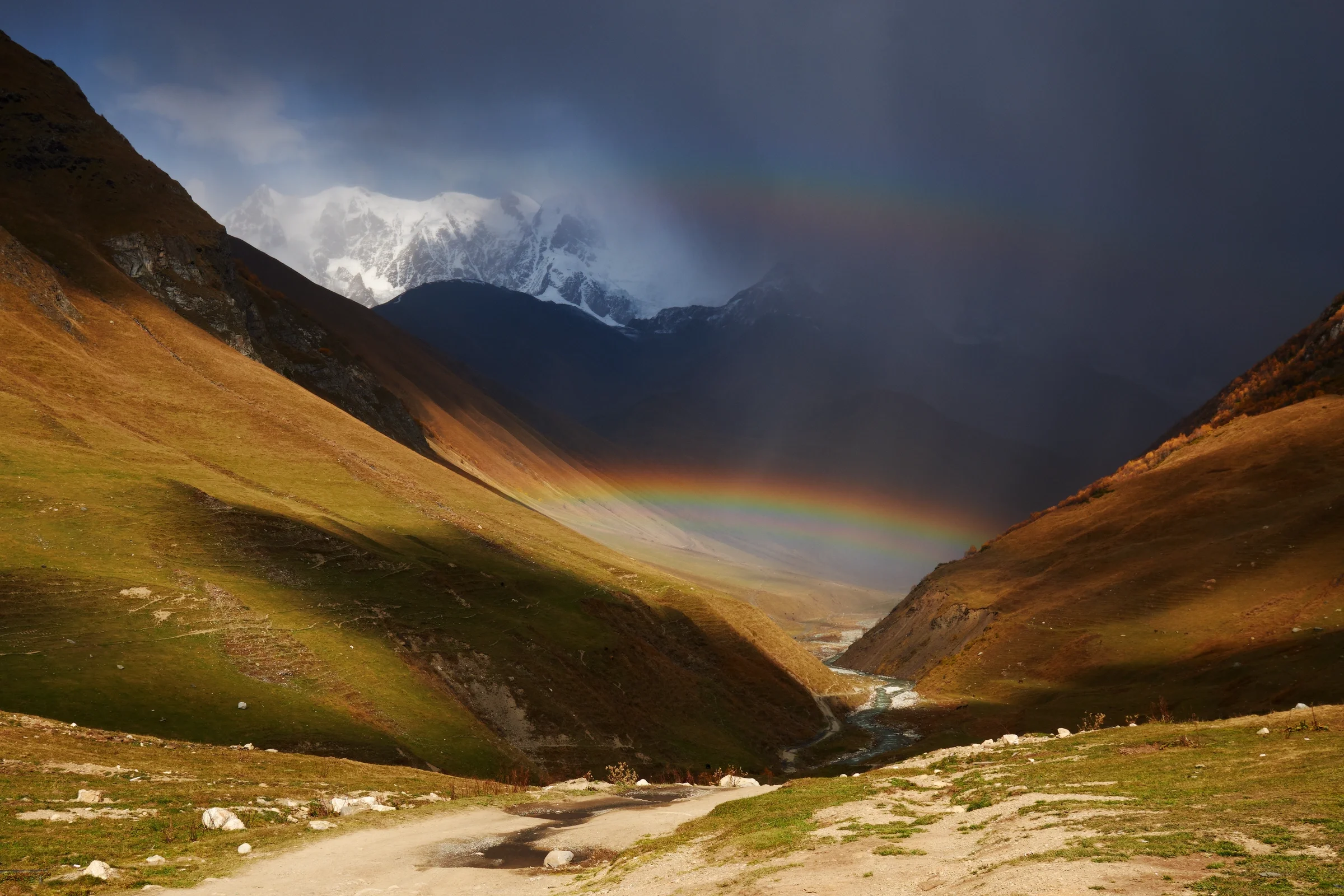 Rainbow over the Shkhara gorge