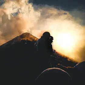 In top of Stromboli in the evening