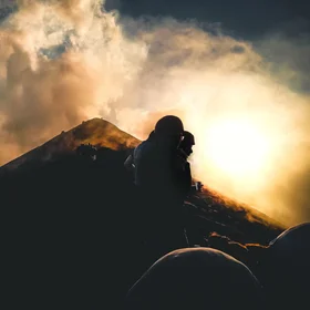 In top of Stromboli in the evening